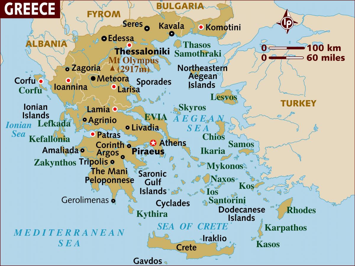Ateny mapie 