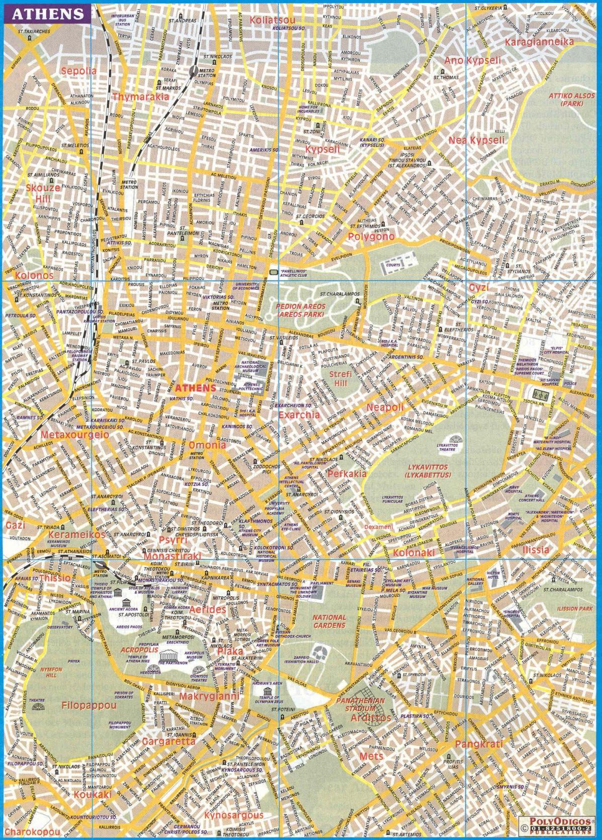 mapa miasta Ateny Grecja