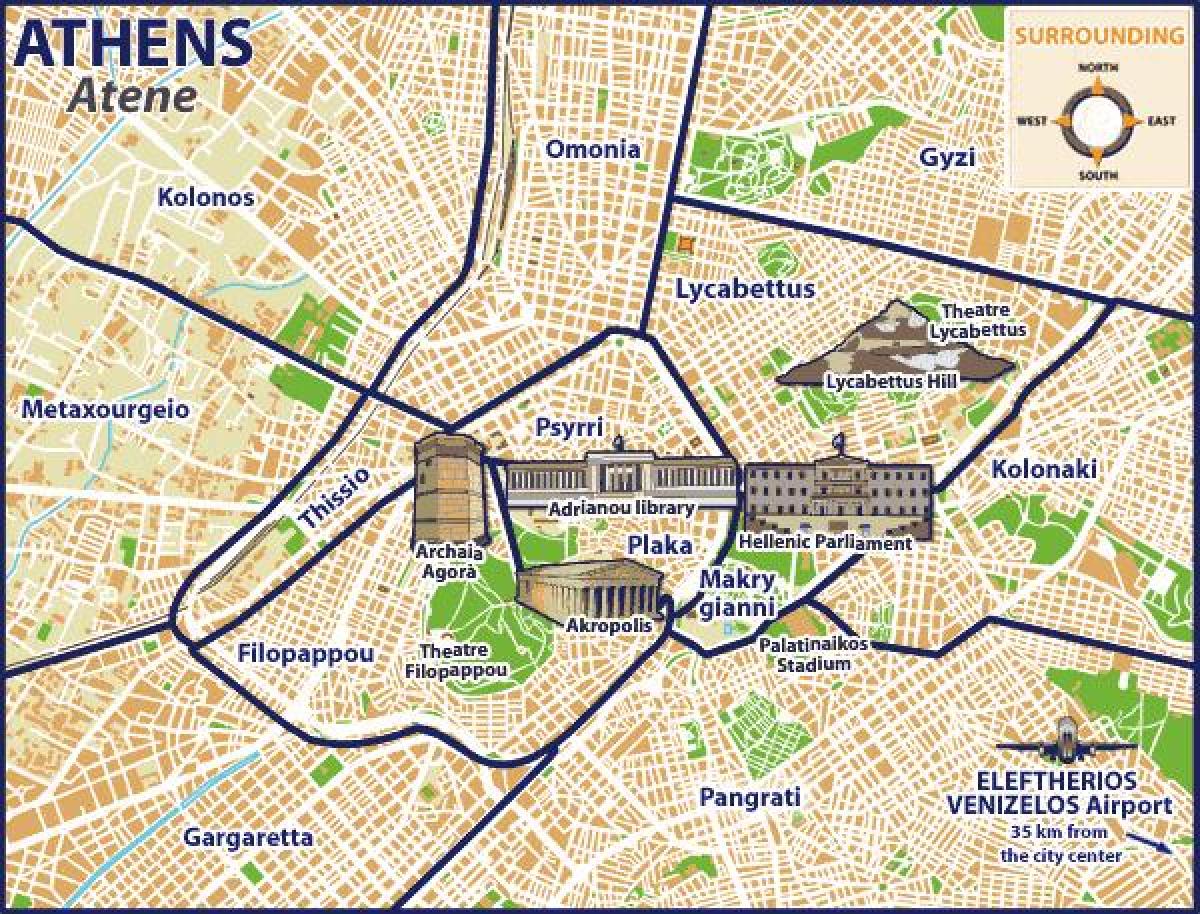 mapa omonia w Atenach 