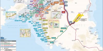 Ateny, Grecja linie autobusowe mapie