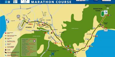 Mapa Aten maratonie