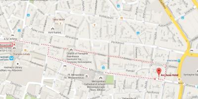 Mapę ulica ermou w Atenach