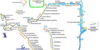 Mapa лиосион dworzec autobusowy Ateny 