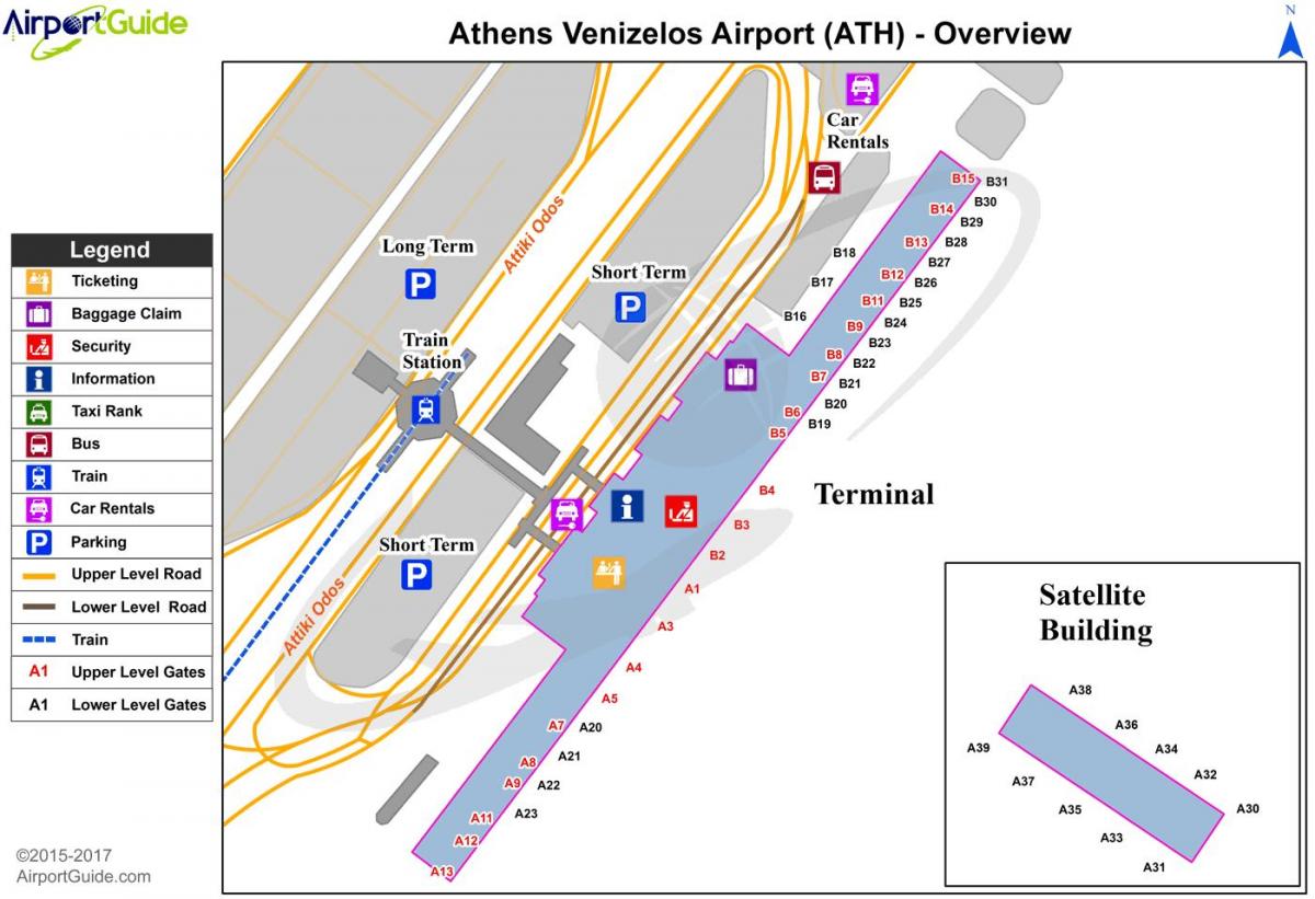 Ateny lotnisko bramki mapie