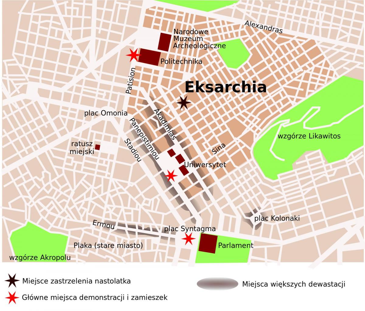 mapa эксархия w Atenach