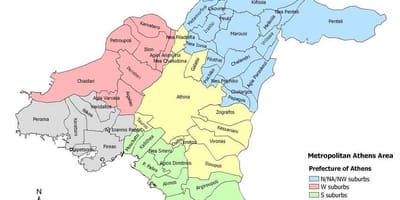 Mapa Aten i okolic