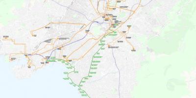 Ateny trolejbus trasę na mapie