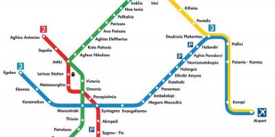 Mapa metra w pireusie 